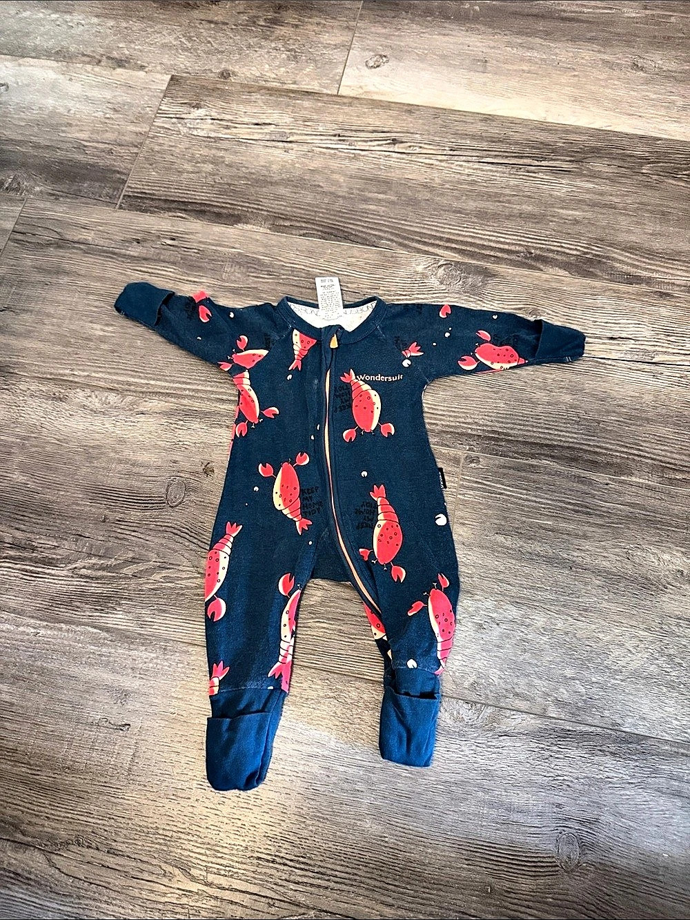 Bonds Wondersuit Baby Newborn Lobester Print Footie